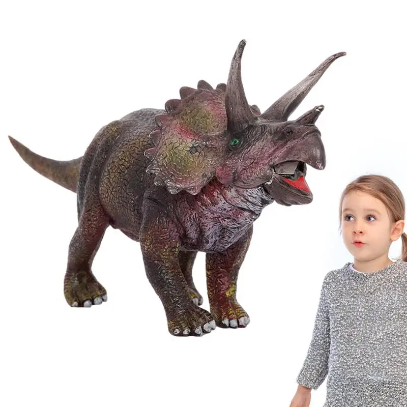 

Dinosaur Model Realistic Triceratops Dinosaur Statue With Movable Mouth Simulation Model For Boys And Girls Dinosaur Collector