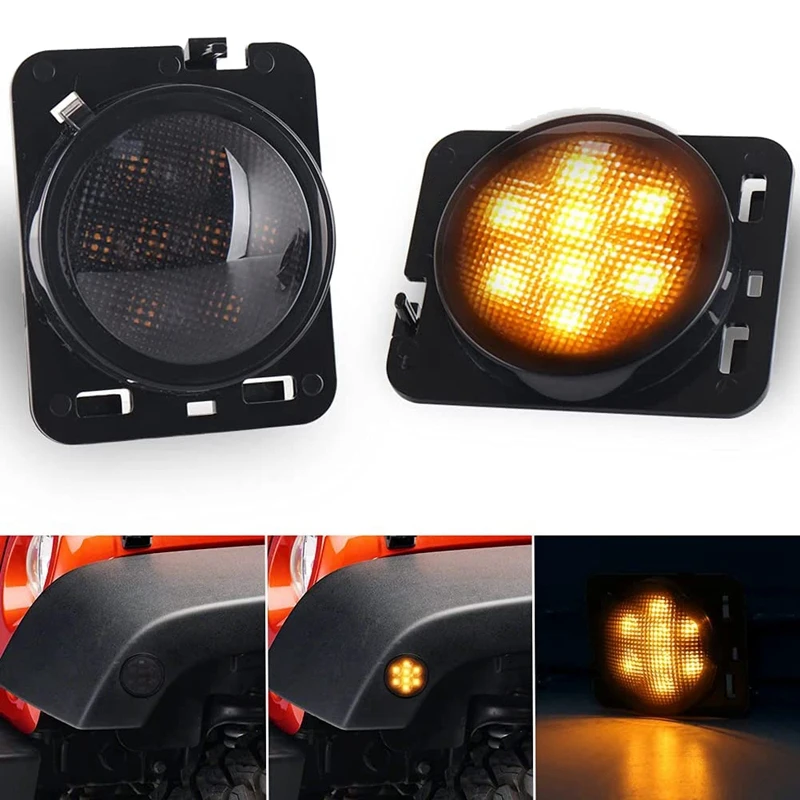 Smoke Lens LED Side Marker Front Fender Amber Turn Signal Parking Lights for Jeep Wrangler 2007-2017
Smoke Lens LED Side Marker Front Fender Amber Turn Signal Parking Lights for Jeep Wrangler 2007-2017