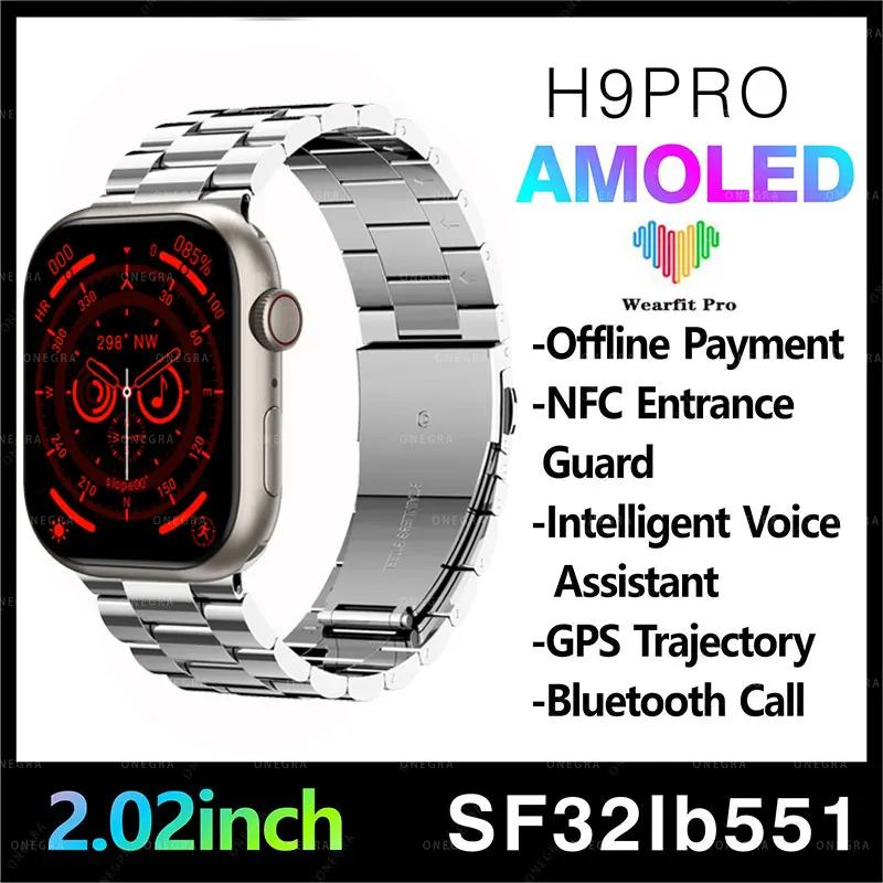 New HK9 Pro MAX Smart Watch Men' Series 9 2.02-Inch AMOLED Screen High Refresh Rtae Compass NFC IWO Smart Watch Apple Watch Lady
New HK9 Pro MAX Smart Watch Men' Series 9 2.02-Inch AMOLED Screen High Refresh Rtae Compass NFC IWO Smart Watch Apple Watch Lady