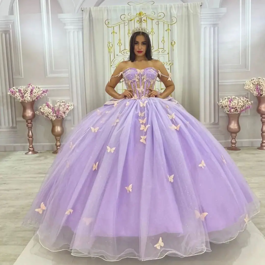 ANGELSBRIDEP Lilac Lavender Quinceanera Dresses Butterfly Flower Bow Prom Formal Party Gowns Sweet 16 Quinceanera Dress Custom
ANGELSBRIDEP Lilac Lavender Quinceanera Dresses Butterfly Flower Bow Prom Formal Party Gowns Sweet 16 Quinceanera Dress Custom