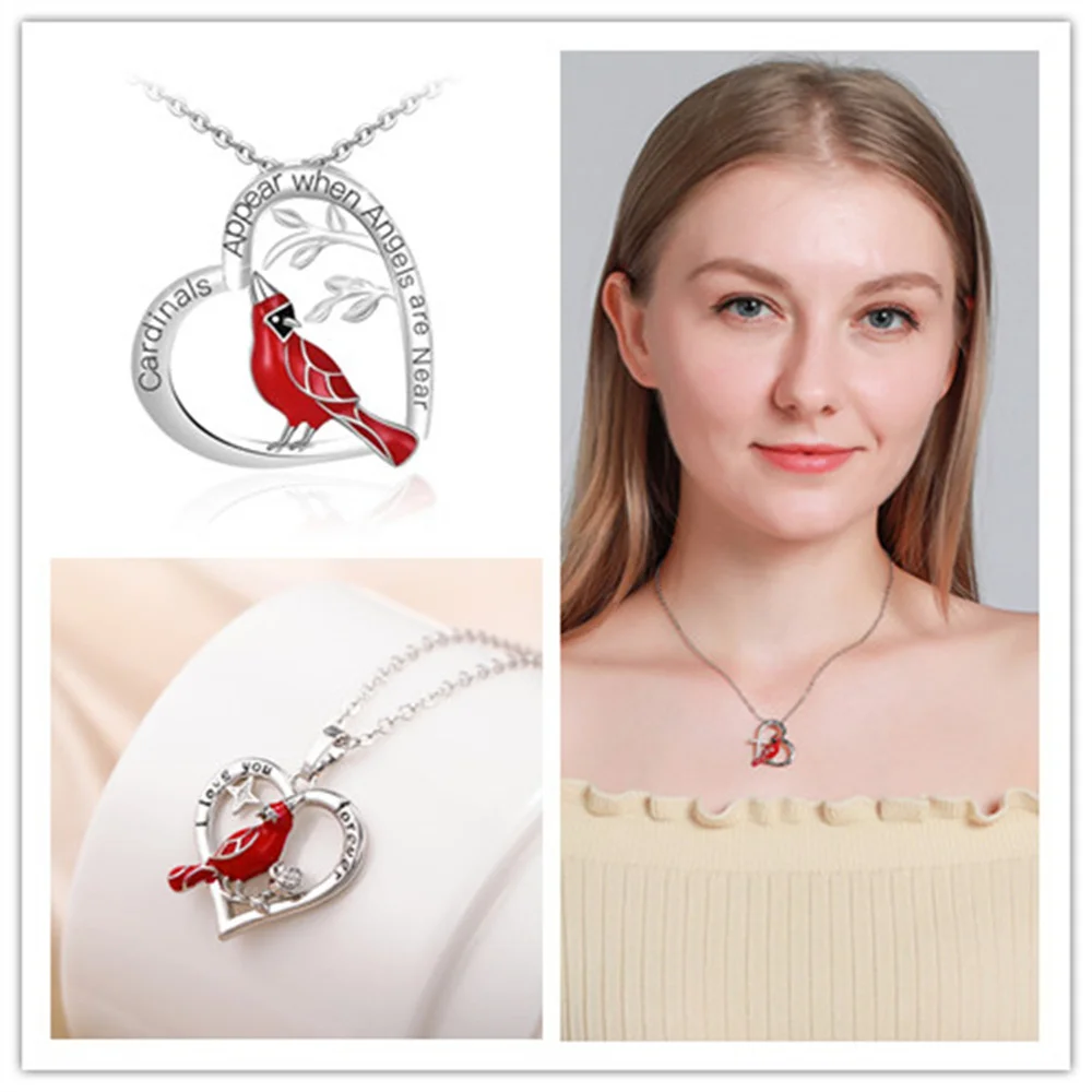 Cardinal Red Bird Heart Pendant Necklace Jewelry for Women-Always in My Heart Memorial Jewelry Gift for Loss of The Loved One
Cardinal Red Bird Heart Pendant Necklace Jewelry for Women-Always in My Heart Memorial Jewelry Gift for Loss of The Loved One