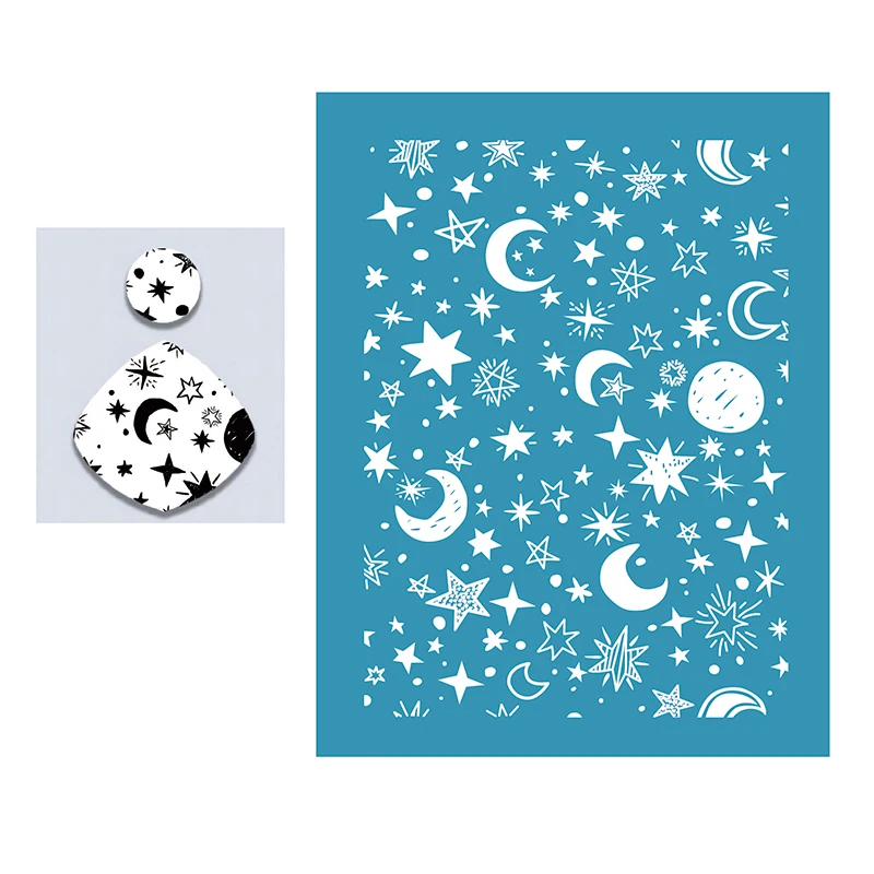 Reusable Silk Screen Stencils for Polymer Clay Starmoon Geometric Silkscreen Printing for Jewelry Earrings
Reusable Silk Screen Stencils for Polymer Clay Starmoon Geometric Silkscreen Printing for Jewelry Earrings
