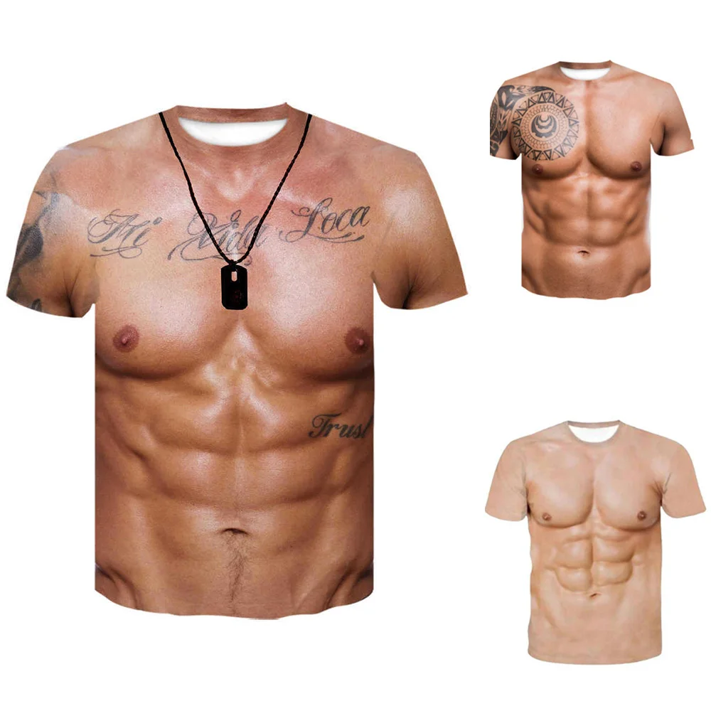 Men's 3D T-Shirt Bodybuilding Simulated Muscle Tattoo T-Shirt Casual Nude Skin Chest Muscle Tee Shirt Funny Short-Sleeve Clothes
Men's 3D T-Shirt Bodybuilding Simulated Muscle Tattoo T-Shirt Casual Nude Skin Chest Muscle Tee Shirt Funny Short-Sleeve Clothes