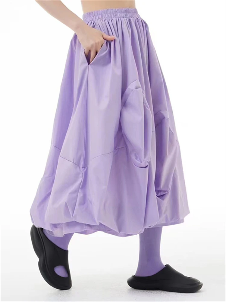European Pleated Lantern Skirt Women 2022 Summer Streetwear Chic Loose Elastic High Waist Big Size Black Purple Long Skirts 6085
European Pleated Lantern Skirt Women 2022 Summer Streetwear Chic Loose Elastic High Waist Big Size Black Purple Long Skirts 6085