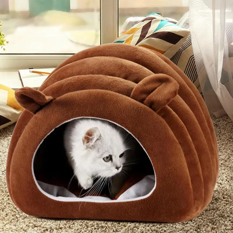 

Cat Tent Bed Soft And Comfortable Cat Bed With Caterpillar Shape Winter Keep Warm Covered Cat Bed For Puppy Cat And Rabbit