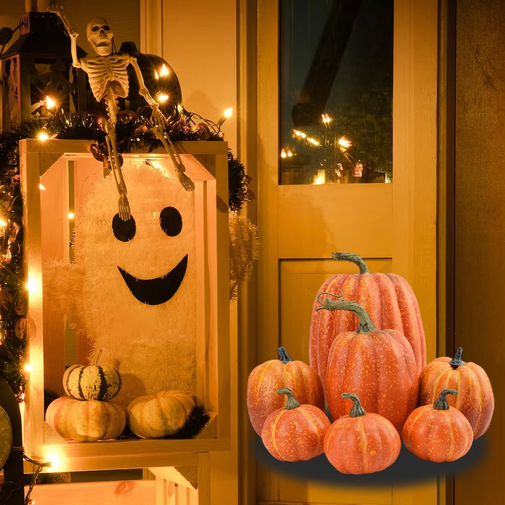 8pcs Blended Pumpkin Decorations For Thanksgiving And Halloween Realistic Durable And Lifelike white
8pcs Blended Pumpkin Decorations For Thanksgiving And Halloween Realistic Durable And Lifelike white