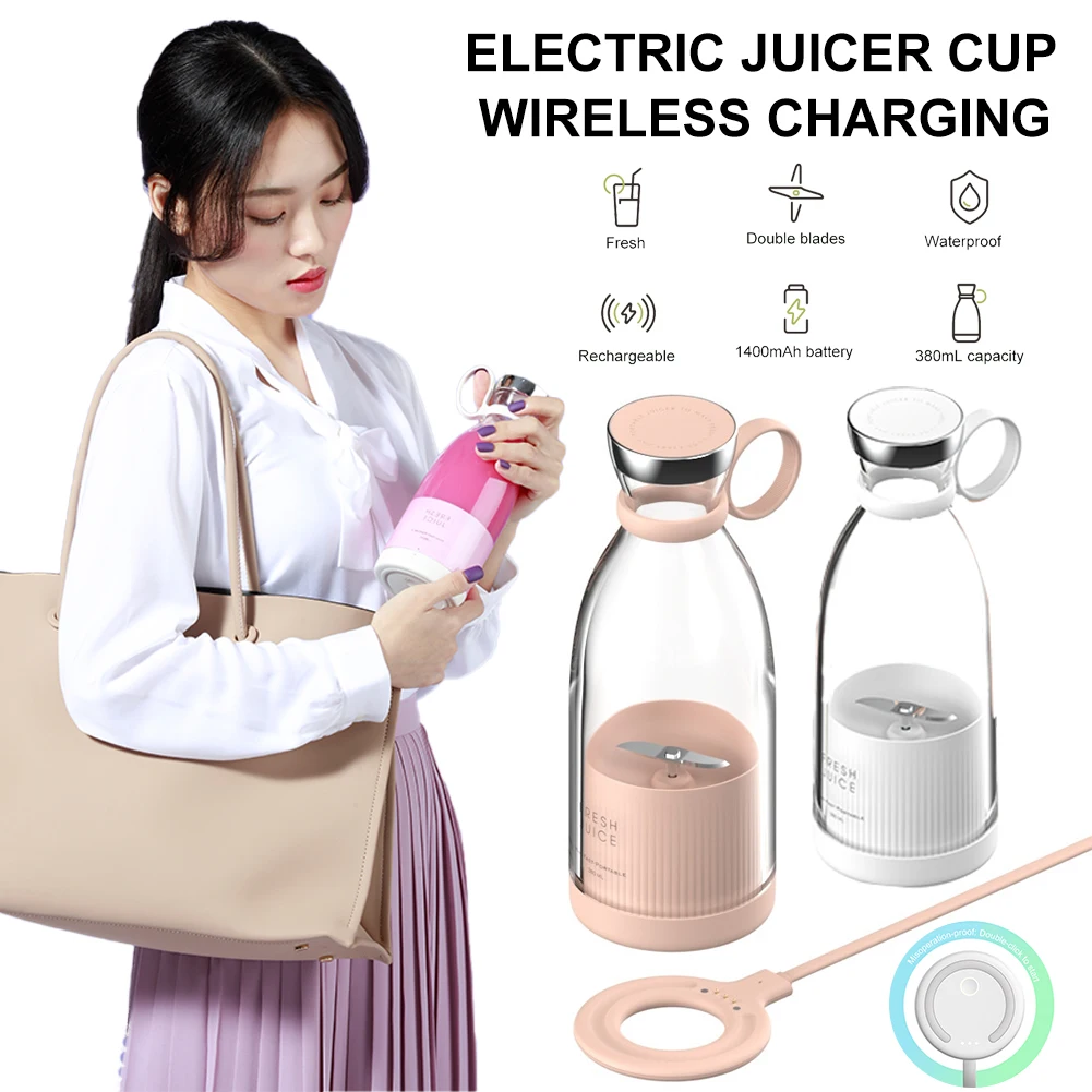 Portable Blender Wireless Charging Electric Fresh Juicers Machine Milk Smoothie Maker Personal Blender Juicer Cups 380ML
Portable Blender Wireless Charging Electric Fresh Juicers Machine Milk Smoothie Maker Personal Blender Juicer Cups 380ML