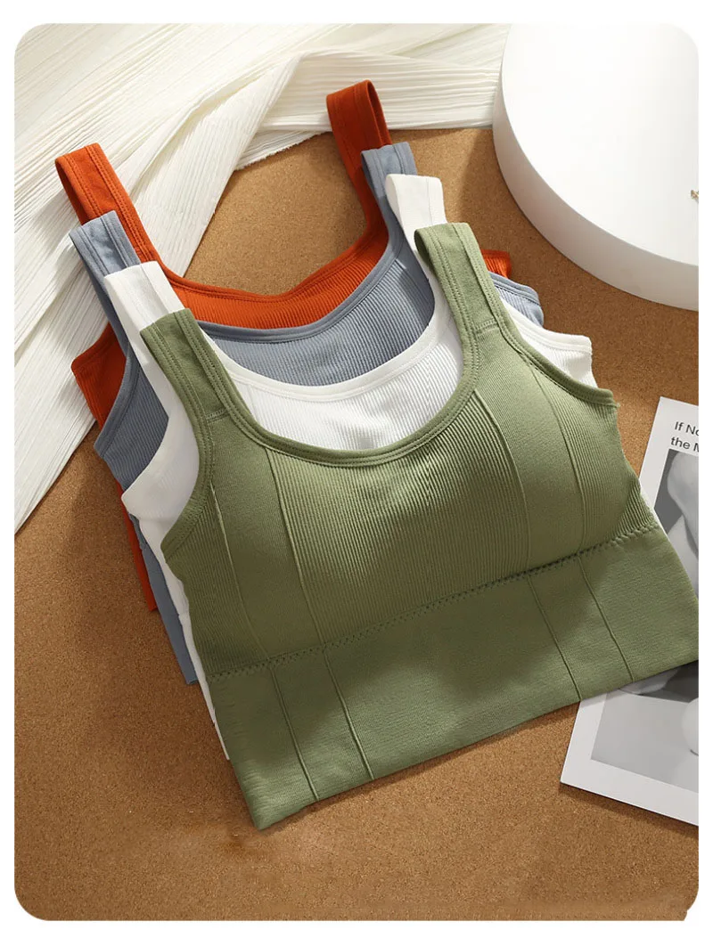 HONGHANYUAN Women's Fashion Solid Spaghetti Straps Halter Yoga Sport Vest Crop Top Cup Bra
HONGHANYUAN Women's Fashion Solid Spaghetti Straps Halter Yoga Sport Vest Crop Top Cup Bra