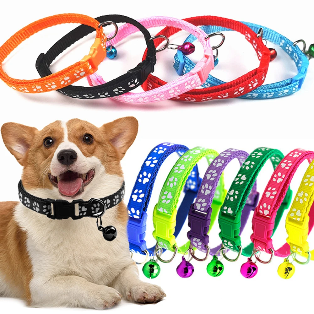 Pet Accessories Dog Leash Dog Collar Colorful Adjustable Pet Collar Portable Necklace Dogs Cats Footprint Bell Collar Decoration
Pet Accessories Dog Leash Dog Collar Colorful Adjustable Pet Collar Portable Necklace Dogs Cats Footprint Bell Collar Decoration