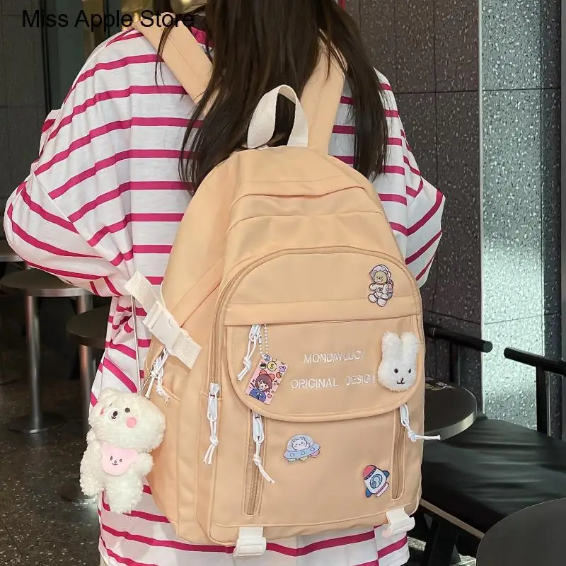 

Школьная сумка, модная женская сумка для ноутбука, сумки для книг, Модный милый женский рюкзак для колледжа, женский рюкзак с значком, студенческий рюкзак, кавайный дорожный рюкзак для девушек