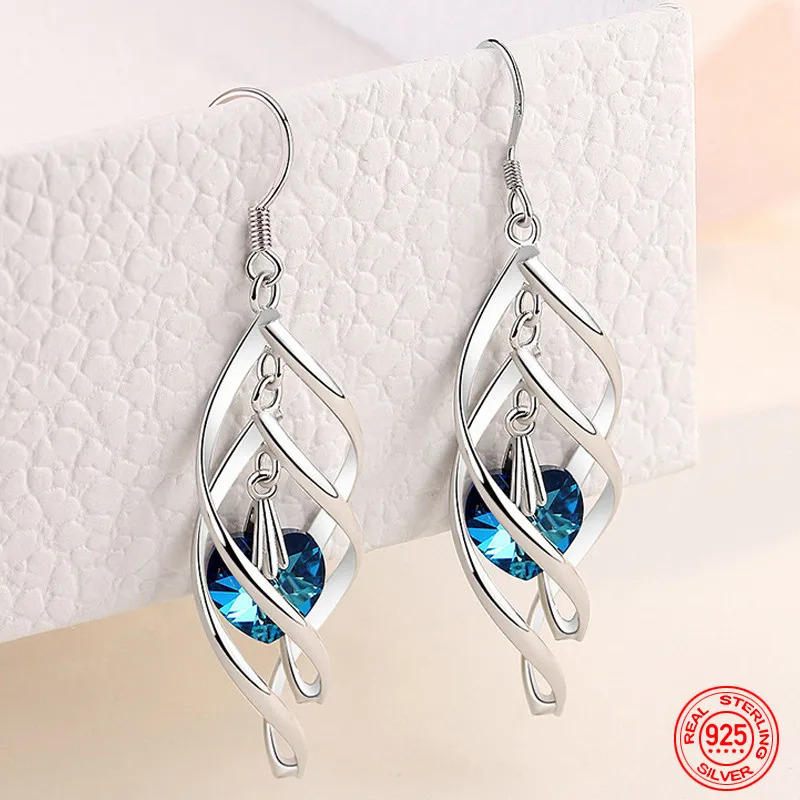 New Arrival 925 Sterling Silver Crystal Long Dangle Earrings For Women Charm Wedding Party Jewelry Gift
New Arrival 925 Sterling Silver Crystal Long Dangle Earrings For Women Charm Wedding Party Jewelry Gift
