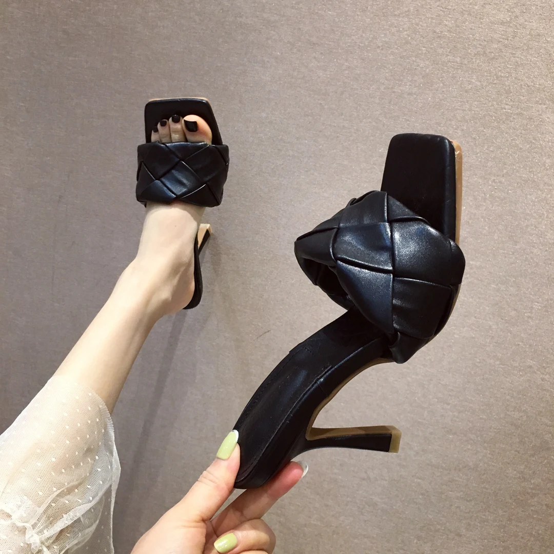 New Square Toe Leather Broad Band Weave High Heels Shoes Women's Sandals Designer Ladies Stiletto Mules Slippers Slides Sandal
New Square Toe Leather Broad Band Weave High Heels Shoes Women's Sandals Designer Ladies Stiletto Mules Slippers Slides Sandal
