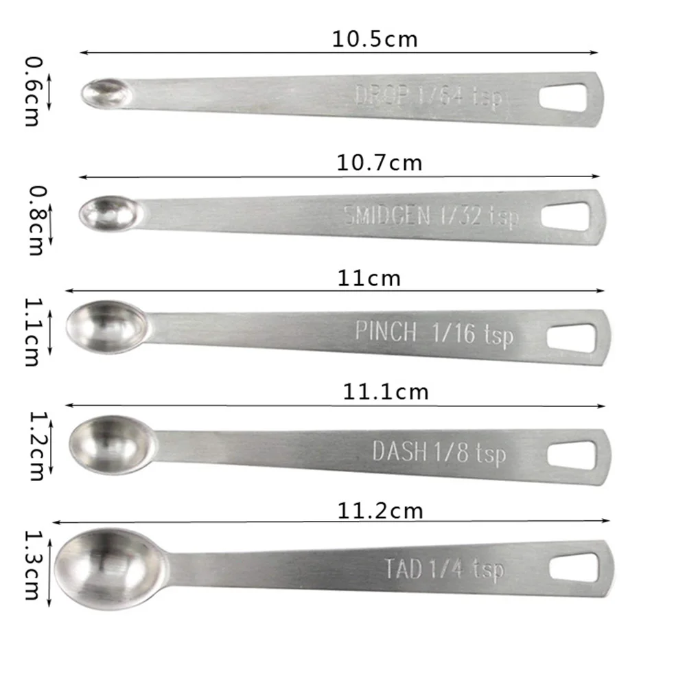 5pcs Set Stainless Steel Mini Measuring Spoons For Baking Seasoning Durable Practical Kitchen Tools & Gadgets Accessories
5pcs Set Stainless Steel Mini Measuring Spoons For Baking Seasoning Durable Practical Kitchen Tools & Gadgets Accessories