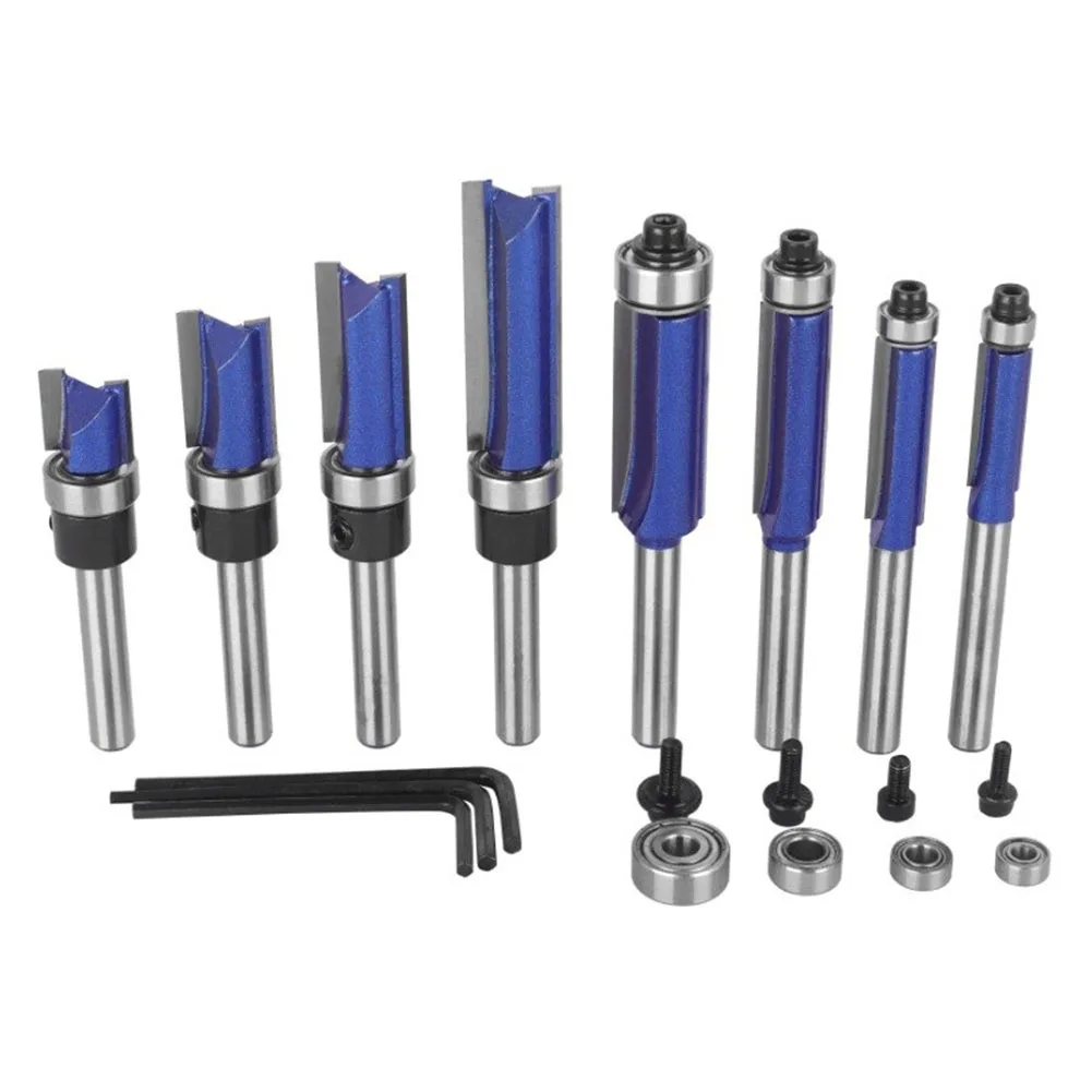 8pcs Milling Cutter 1/4'' Shank Bearing Flush Trimming Router Bit For Woodworking Furniture Drawer Edge Trimming Machine Tool
8pcs Milling Cutter 1/4'' Shank Bearing Flush Trimming Router Bit For Woodworking Furniture Drawer Edge Trimming Machine Tool