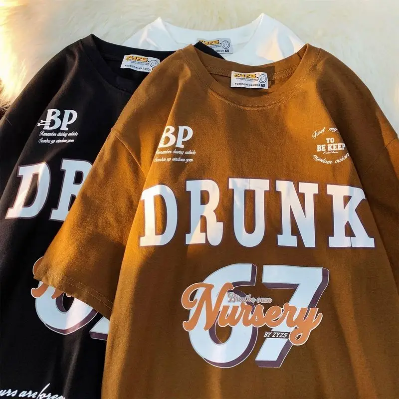 Cotton Summer European and American Street Short Sleeved T-shirts Men and Womenloose and Versatile Couple Costume Clothes Top
Cotton Summer European and American Street Short Sleeved T-shirts Men and Womenloose and Versatile Couple Costume Clothes Top