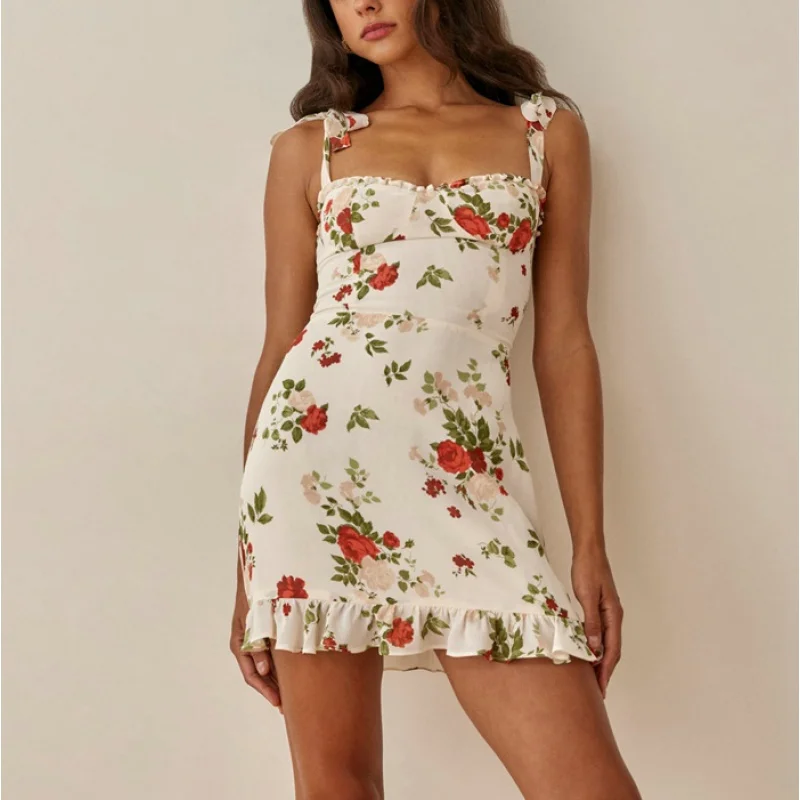 European and American Style Summer New Pastoral Style Fashionable All-Match French Floral Lace-up Strap Dress Slim Fit Vacation
European and American Style Summer New Pastoral Style Fashionable All-Match French Floral Lace-up Strap Dress Slim Fit Vacation