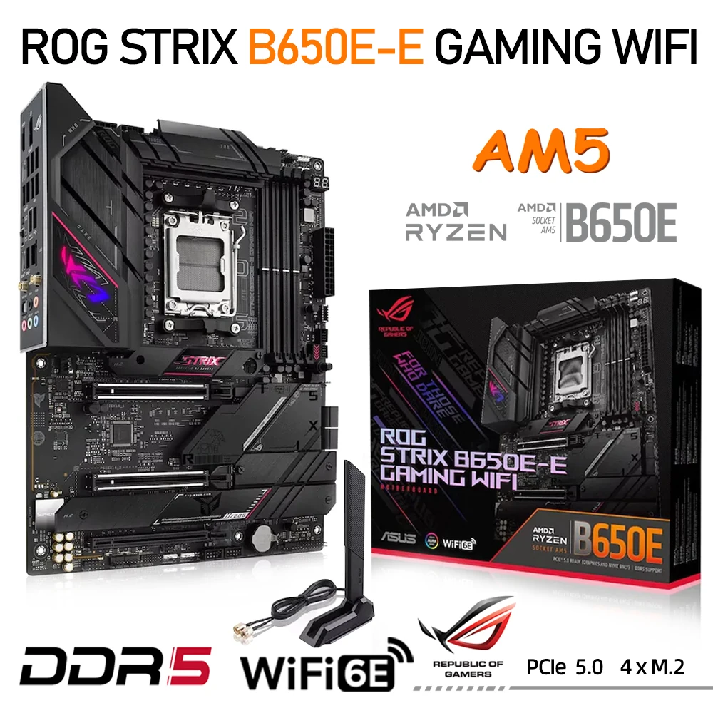 Разъем AM5 B650 игровая материнская плата AM5 DDR5 ASUS ROG STRIX B650E Gaming WIFI 6E поддержка D5 6400 МГц +(OC) PCIe 5,0 M.2 ATX Новинка Поддержка твердотельных накопителей ...
Разъем AM5 B650 игровая материнская плата AM5 DDR5 ASUS ROG STRIX B650E Gaming WIFI 6E поддержка D5 6400 МГц +(OC) PCIe 5,0 M.2 ATX Новинка Поддержка твердотельных накопителей ...