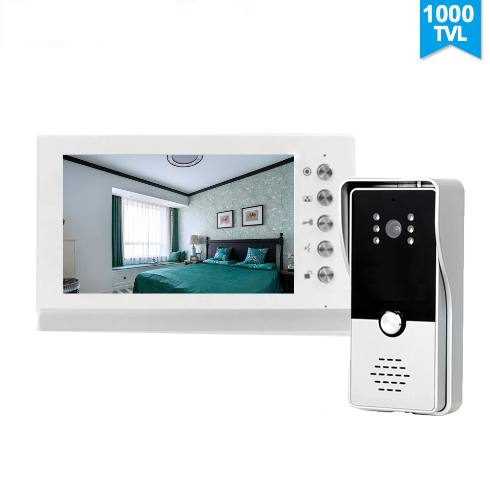 7 Inch Video Door Phone Doorbell Intercom System with Camera 1000TVL Unlock Talk Waterproof
7 Inch Video Door Phone Doorbell Intercom System with Camera 1000TVL Unlock Talk Waterproof