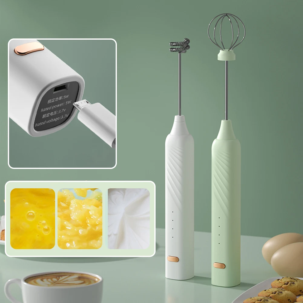 Electric Milk Frother Wireless Handheld Foam Maker Coffee Whisk Mixer with 2 Stirring Heads Egg Beater Kitchen Tools
Electric Milk Frother Wireless Handheld Foam Maker Coffee Whisk Mixer with 2 Stirring Heads Egg Beater Kitchen Tools