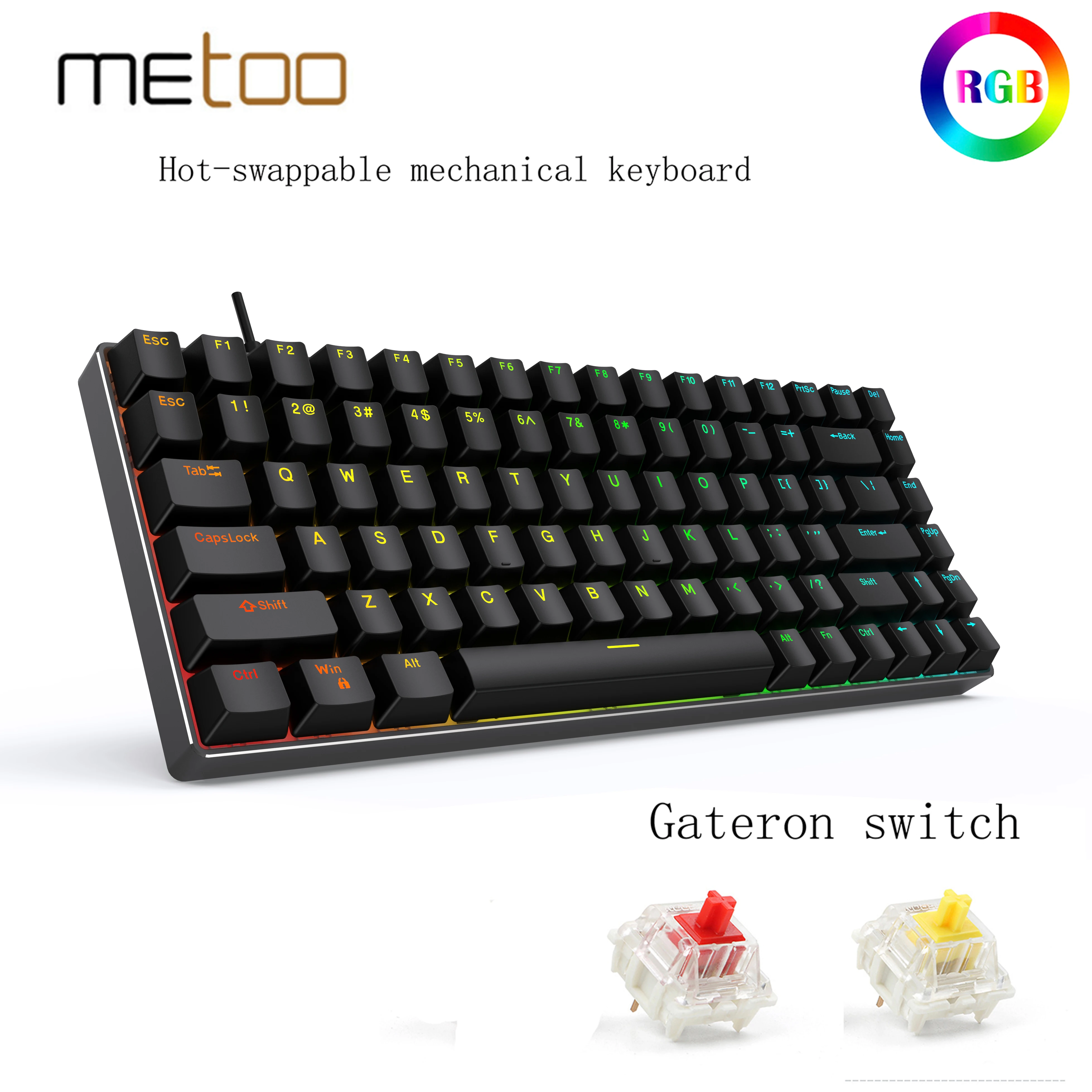 Игровая механическая клавиатура Metoo AK84 RGB с горячей вилкой, желтая/красная клавиатура Gateron с 84 клавишами, проводной съемный кабель, музыкальн...
Игровая механическая клавиатура Metoo AK84 RGB с горячей вилкой, желтая/красная клавиатура Gateron с 84 клавишами, проводной съемный кабель, музыкальн...