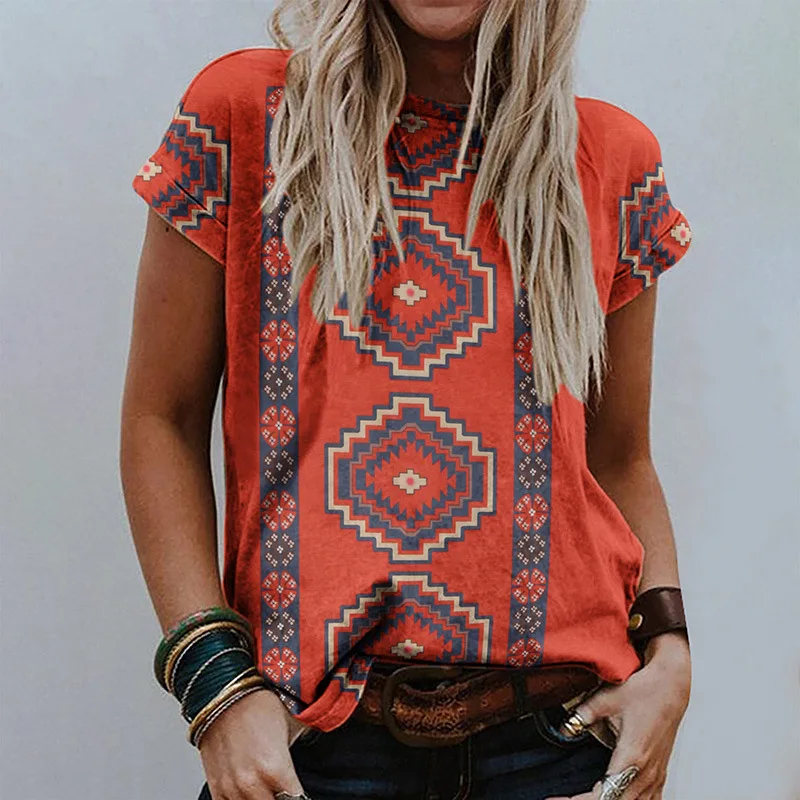 New Western Ethnic Style 3D Print T-shirt Streetwear Woman Vintage Y2k T Shirts Female Harajuku Girl Tees Tops Women Clothes
New Western Ethnic Style 3D Print T-shirt Streetwear Woman Vintage Y2k T Shirts Female Harajuku Girl Tees Tops Women Clothes
