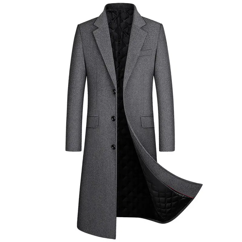 Woolen coat men's winter plus cotton thick woolen coat over the knee long warm man business self-cultivation blended wool Coats
Woolen coat men's winter plus cotton thick woolen coat over the knee long warm man business self-cultivation blended wool Coats