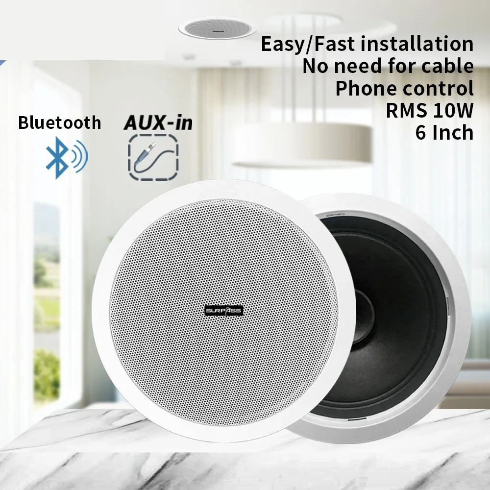 Waterproof Built In Digital Class D Amplifier Bluetooth-compatible Ceiling Speaker 10W 6inch Active LoadSpeaker for Indoor Audio 
Waterproof Built In Digital Class D Amplifier Bluetooth-compatible Ceiling Speaker 10W 6inch Active LoadSpeaker for Indoor Audio