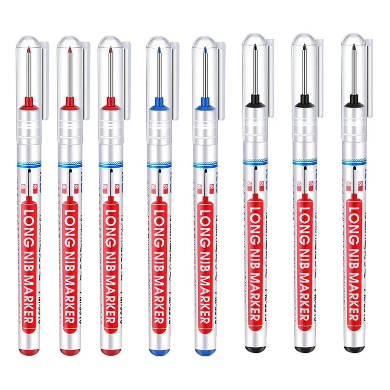 8 Multi-Purpose Deep Hole Marker Pens Long Nosed Marker Deep Drill Hole Long Nib Scriber Carpentry Colorful Marker Pen
8 Multi-Purpose Deep Hole Marker Pens Long Nosed Marker Deep Drill Hole Long Nib Scriber Carpentry Colorful Marker Pen