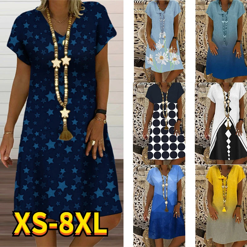 2022 Summer Elegant Women's Floral Theme Printed Painting V Neck Casual Fational Dress Knee Length Abstract Dress New 8XL Dress
2022 Summer Elegant Women's Floral Theme Printed Painting V Neck Casual Fational Dress Knee Length Abstract Dress New 8XL Dress
