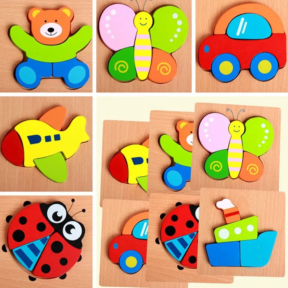 Different Shapes Animal and Vehicle Puzzles Jigsaw Cartoon Bright Color 3D Wooden Puzzle Butterfly Bear Baby Learning Toys
Different Shapes Animal and Vehicle Puzzles Jigsaw Cartoon Bright Color 3D Wooden Puzzle Butterfly Bear Baby Learning Toys