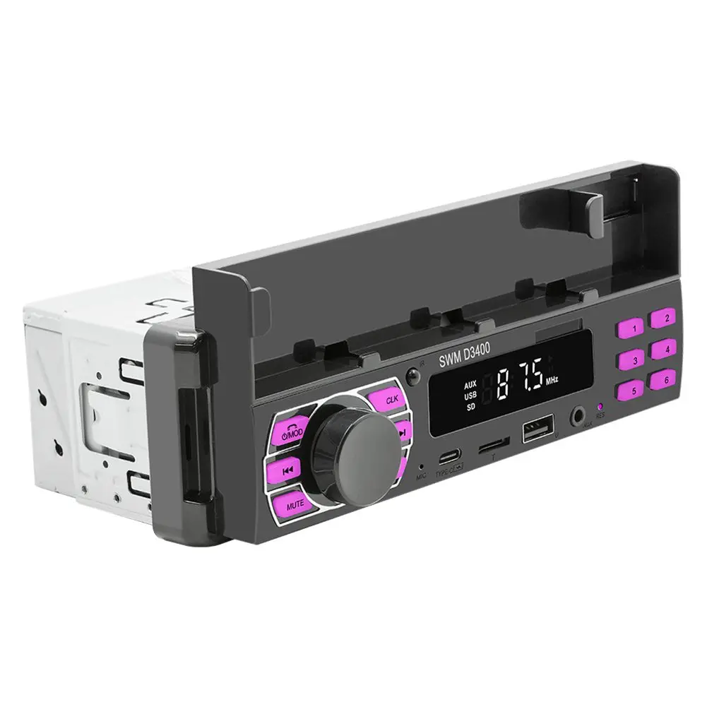1 Din Car Radio 12V Bluetooth-compatible FM USB AUX IN Audio In Dash Stereo With 18 Preset Stations LED Display 7Color Backlight
1 Din Car Radio 12V Bluetooth-compatible FM USB AUX IN Audio In Dash Stereo With 18 Preset Stations LED Display 7Color Backlight