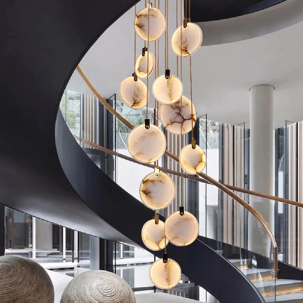 Modern Marble Crystal LED Chandeliers For Staircase Living Room Luxury Round Cristal Hanging Lamps Villa Long Lighting Fixtures
Modern Marble Crystal LED Chandeliers For Staircase Living Room Luxury Round Cristal Hanging Lamps Villa Long Lighting Fixtures