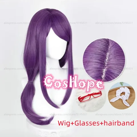 Парик для косплея Kamishiro Rize, 70 см, длинный прямой фиолетовый парик, парики для косплея из аниме, термостойкие синтетические парики