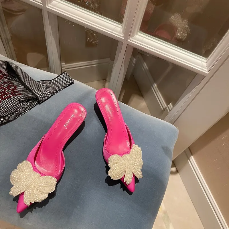 Female Shoes Thin Heels Cover Toe Low Ladies' Slippers Heeled Mules String Bead Loafers 2022 High Rome PU Rubber Slides Fabric B
Female Shoes Thin Heels Cover Toe Low Ladies' Slippers Heeled Mules String Bead Loafers 2022 High Rome PU Rubber Slides Fabric B