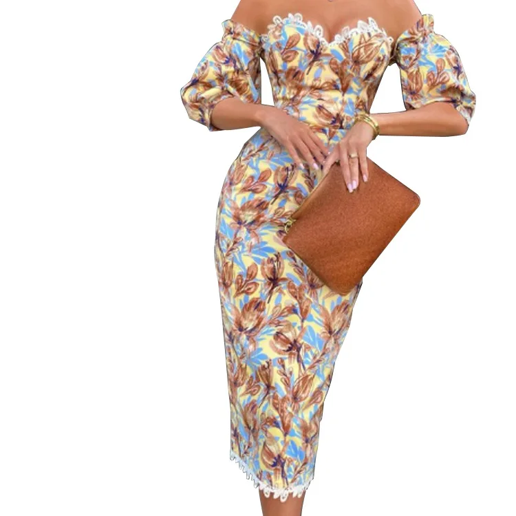 Off Shoulder Half Sleeve Floral Women Night Club Party Dresses Skinny Slim Fit Mid-calf Length Elegant Ladies Holiday Bohemian
Off Shoulder Half Sleeve Floral Women Night Club Party Dresses Skinny Slim Fit Mid-calf Length Elegant Ladies Holiday Bohemian