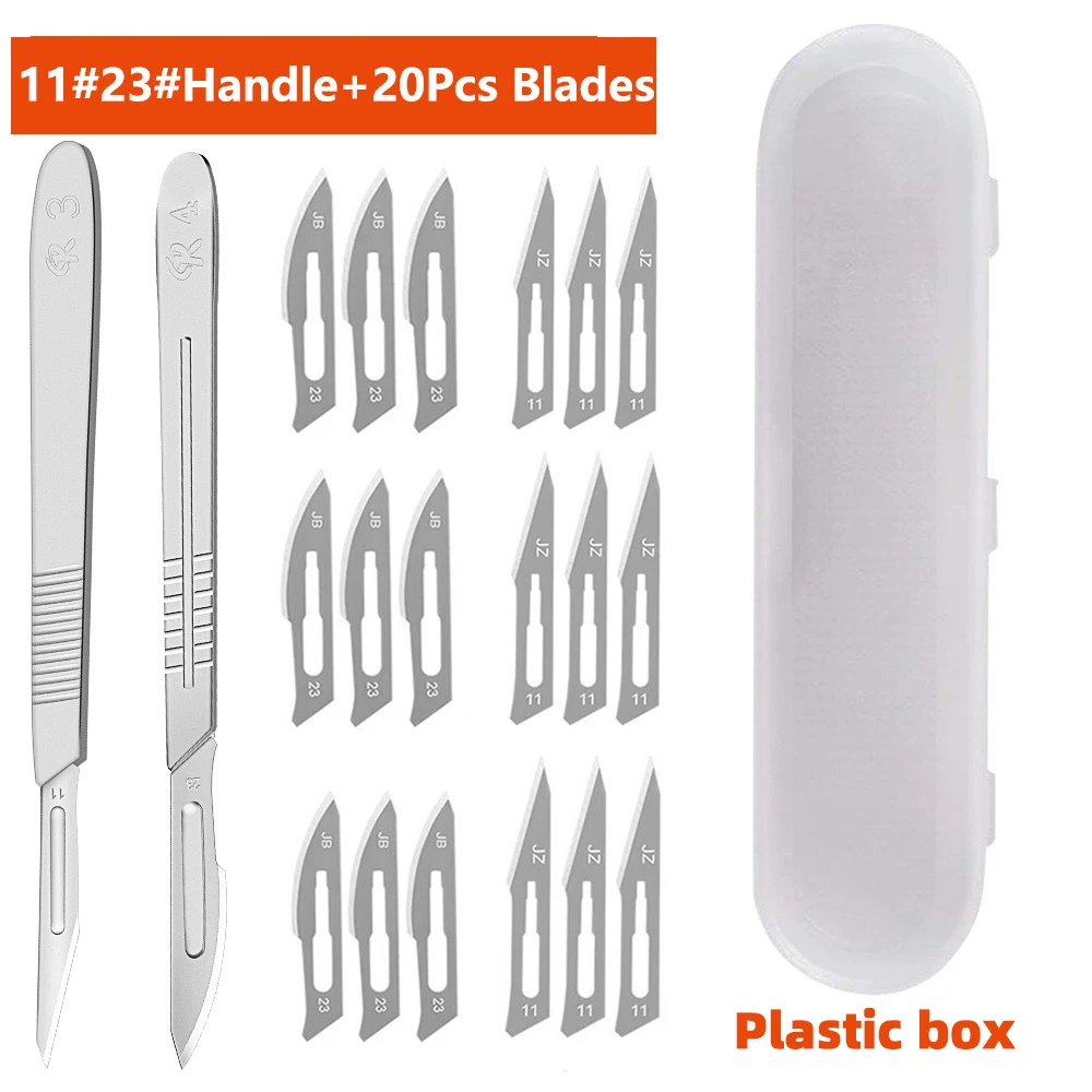 Carbon Steel Carving Metal Scalpel Handle 11# 23# Blade Engraving Craft Knive Non-Slip Surgical Scalpel Knife Paper Cutting Tool
Carbon Steel Carving Metal Scalpel Handle 11# 23# Blade Engraving Craft Knive Non-Slip Surgical Scalpel Knife Paper Cutting Tool
