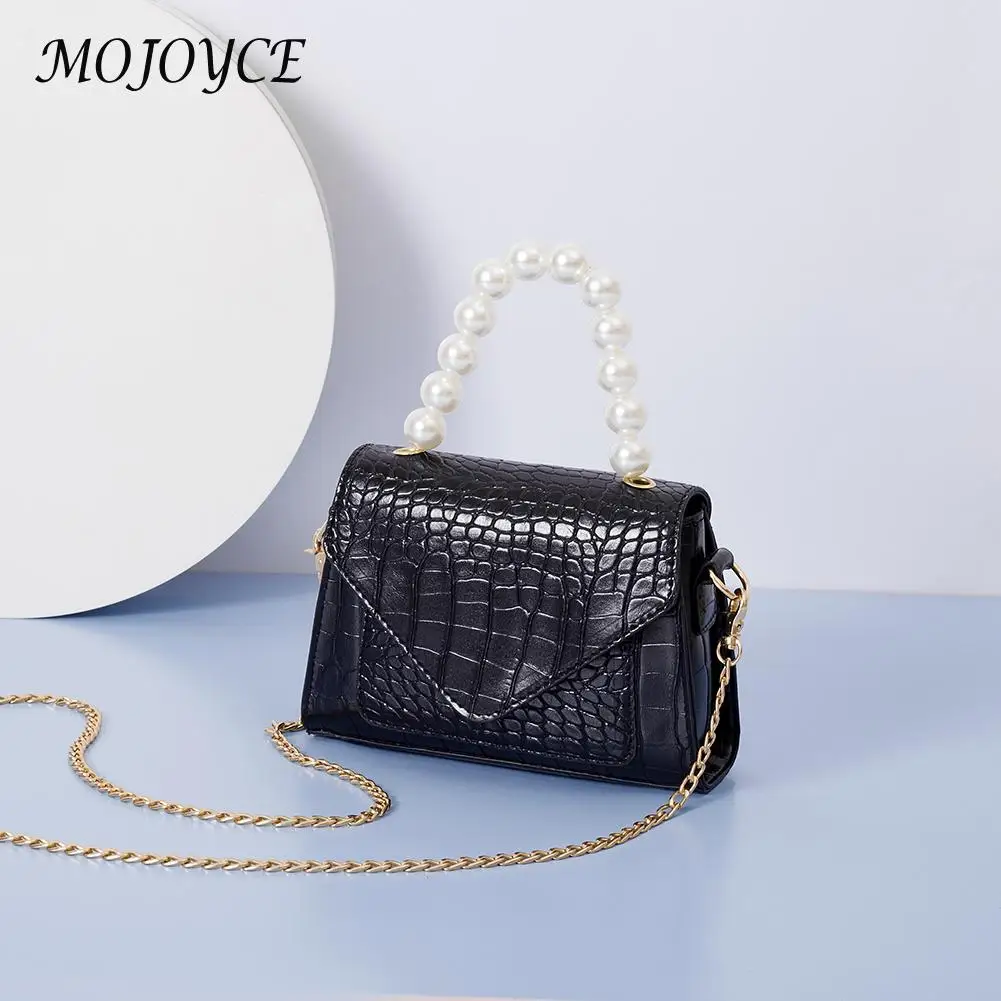 Fashion Exquisite Shopping Bag Women Chain Pearl PU Leather Alligator Pattern Shoulder Crossbody Flap Handbag
Fashion Exquisite Shopping Bag Women Chain Pearl PU Leather Alligator Pattern Shoulder Crossbody Flap Handbag