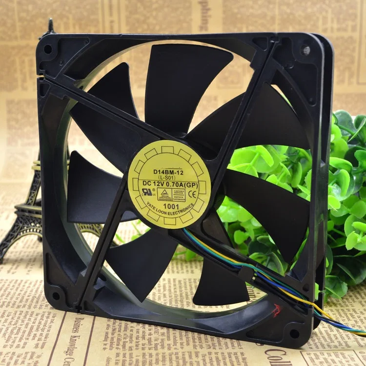 New original D14BM-12 14 cm 14025 12V 0.70A 4 line Double ball power supply fan
New original D14BM-12 14 cm 14025 12V 0.70A 4 line Double ball power supply fan