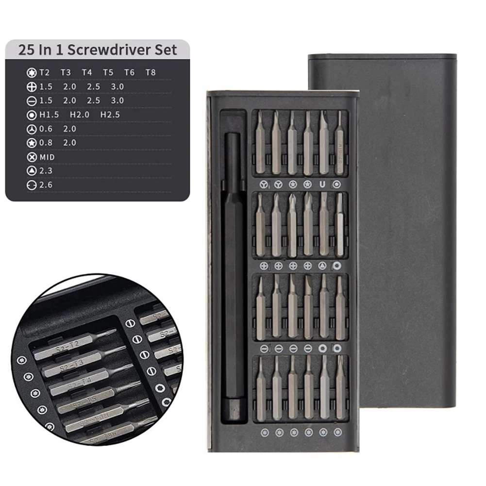 25 In 1 Precision Screwdriver Set Magnetic Torx Hex Screwdriver Bit Repair Tools Alloy Steel Multifunctional Screwdriver
25 In 1 Precision Screwdriver Set Magnetic Torx Hex Screwdriver Bit Repair Tools Alloy Steel Multifunctional Screwdriver