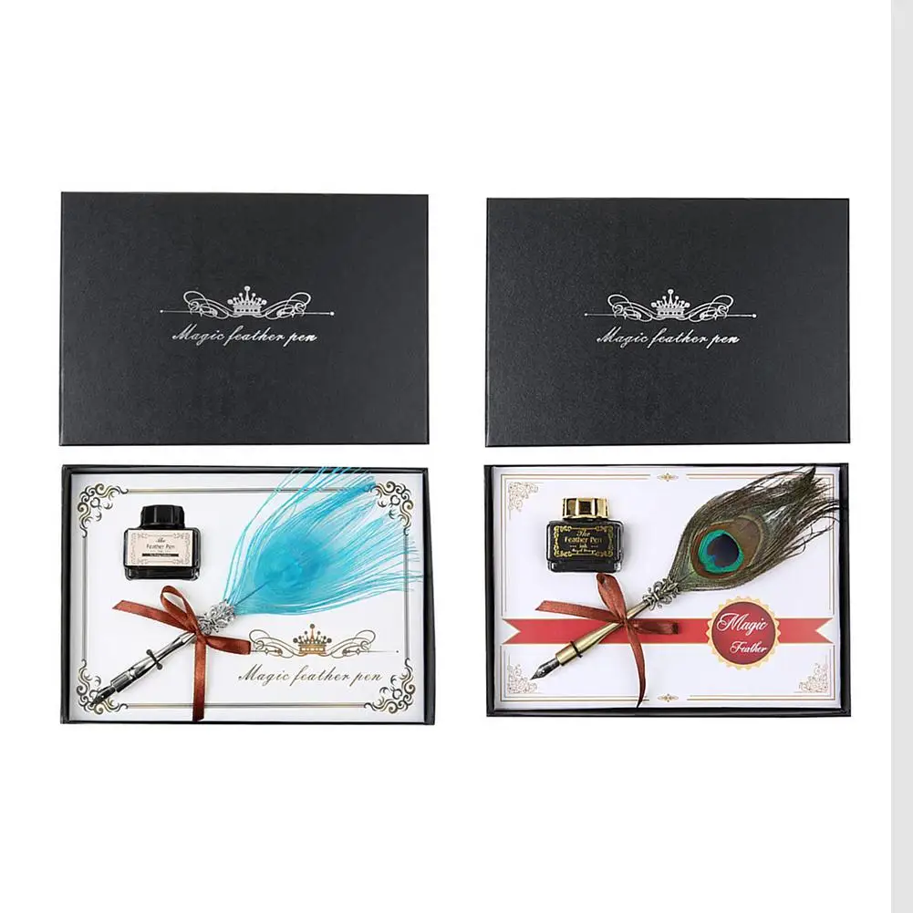 Creative Birthday Gift Quill Sets Dip Fountain Pens Retro Feather Pens Business School Office Student Supplies
Creative Birthday Gift Quill Sets Dip Fountain Pens Retro Feather Pens Business School Office Student Supplies