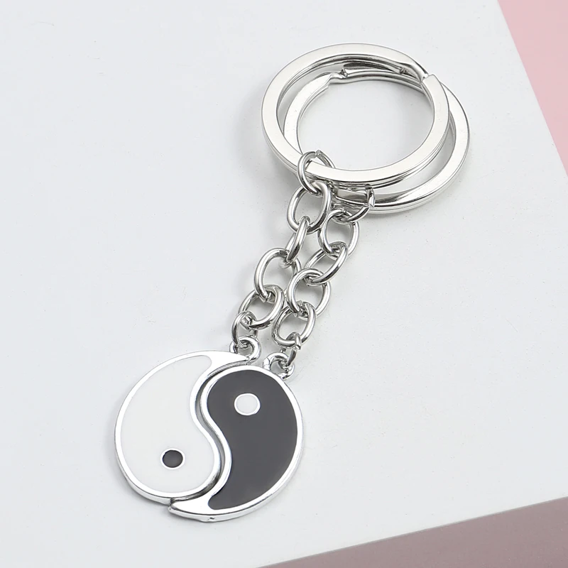 

Couples Matching Keychain Accessories Gift Stuff Yin Yang Charms Chain Wholesale Paired Bff Jewelry Holder Free Shipping 2023