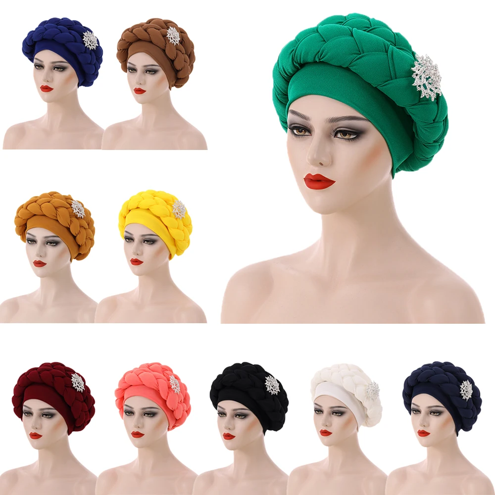 Handmade New African Cap Nigerian Wedding Gele African for Women Turban Cap Head Wrap Femme Knot Solid Color Bonnet Braid Turban
Handmade New African Cap Nigerian Wedding Gele African for Women Turban Cap Head Wrap Femme Knot Solid Color Bonnet Braid Turban