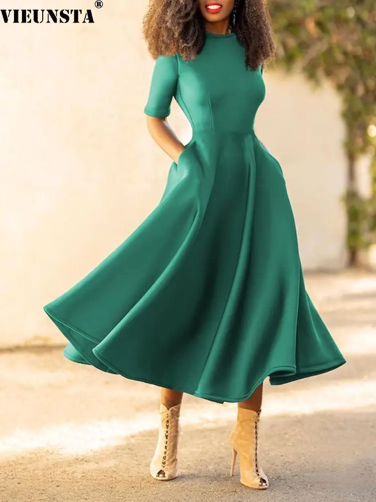Women Elegant Solid Tunic Party Dress 2022 Spring Casual O Neck Loose Long Dress Summer Short Sleeve Boho Beach Dresses Vestidos
Women Elegant Solid Tunic Party Dress 2022 Spring Casual O Neck Loose Long Dress Summer Short Sleeve Boho Beach Dresses Vestidos