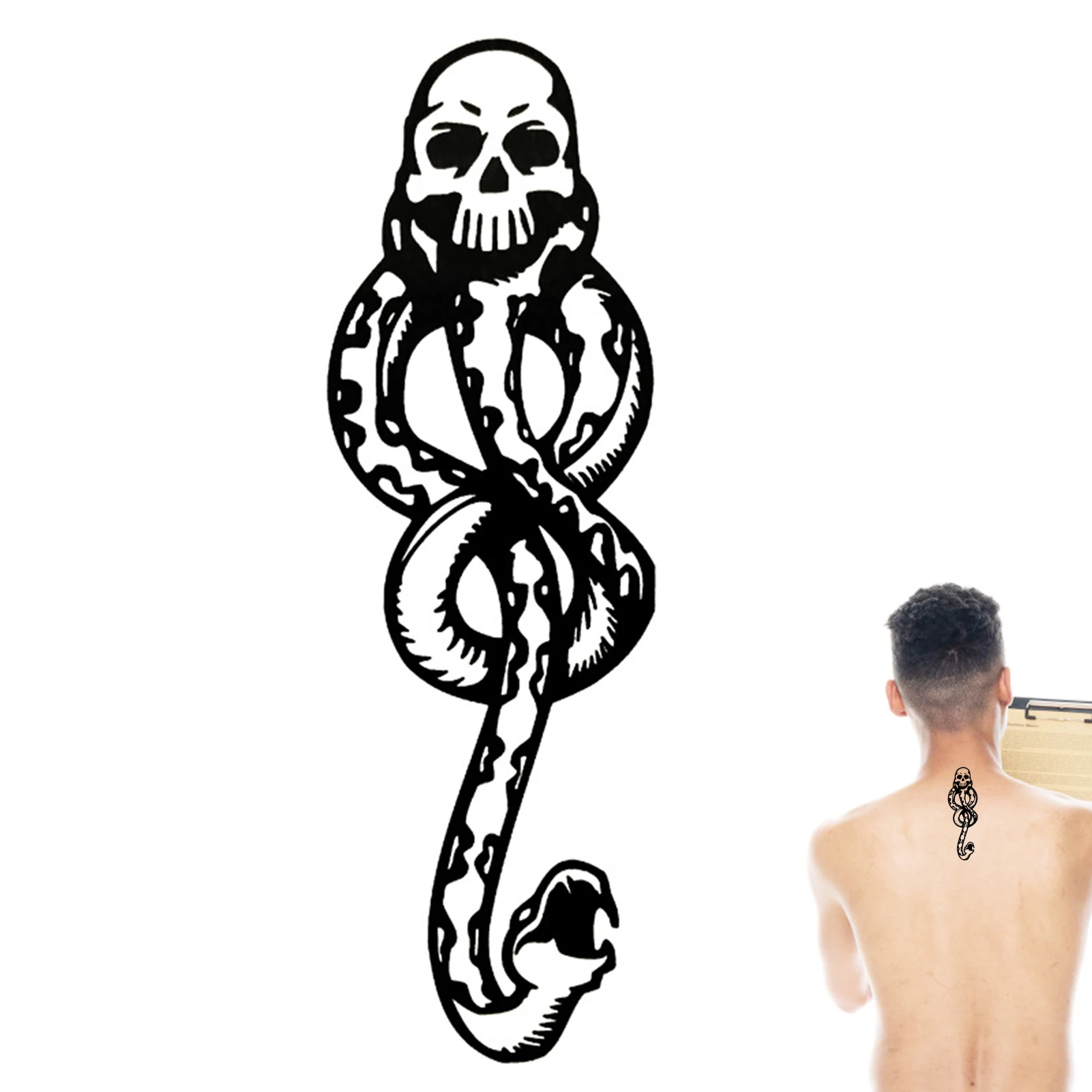 Waterproof Temporary Tattoo Sticker Skull Head Snake Flash Tattoos Body Art Arm Fake Tattoo Sticker Hand Neck For Men Women
Waterproof Temporary Tattoo Sticker Skull Head Snake Flash Tattoos Body Art Arm Fake Tattoo Sticker Hand Neck For Men Women