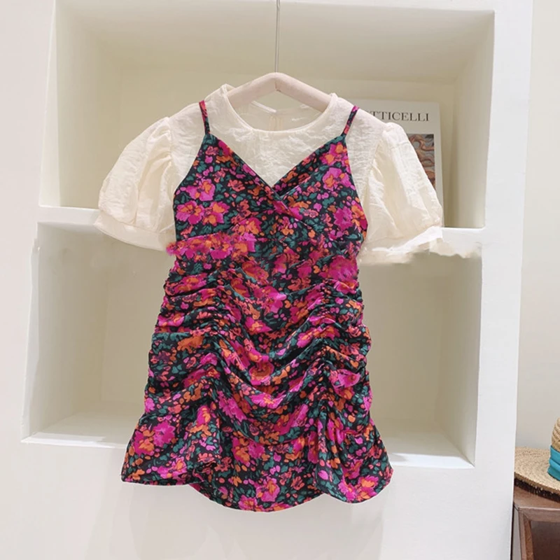 Korean Dresses Summer 2 Pieces Suit 2023 New Floral Round Neck A-Line Short-Sleeve Casual Loose Pullover Dress Robes pour filles
Korean Dresses Summer 2 Pieces Suit 2023 New Floral Round Neck A-Line Short-Sleeve Casual Loose Pullover Dress Robes pour filles