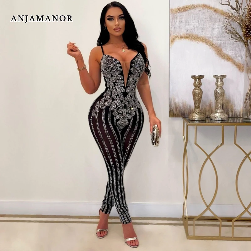 ANJAMANOR Crystal Rhinestone Sexy Bodycon Jumpsuit for Women See Through Mesh Pants Birthday Party Club Outfits D35-GI48
ANJAMANOR Crystal Rhinestone Sexy Bodycon Jumpsuit for Women See Through Mesh Pants Birthday Party Club Outfits D35-GI48