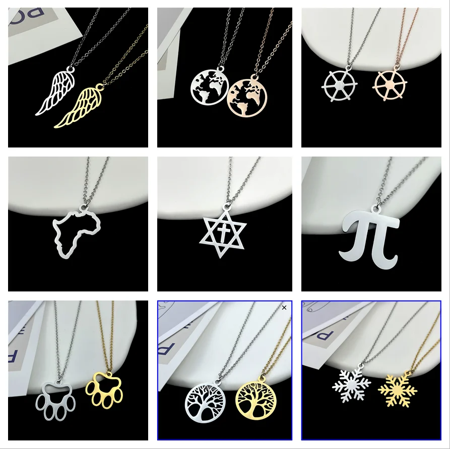 Necklace - Personality Pattern Pendant Exquisite Ladies Stainless Steel Necklace Jewelry Wholesale and Retail Christmas Gift
Necklace - Personality Pattern Pendant Exquisite Ladies Stainless Steel Necklace Jewelry Wholesale and Retail Christmas Gift