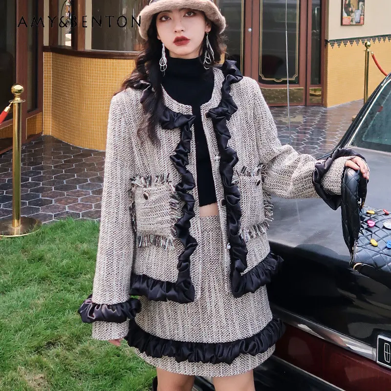 Winter New Fashion Outfit A-Line Skirt Sets for Women French Style Elegant Coat and Skirt Two-Piece Set Ladies Fashion Design
Winter New Fashion Outfit A-Line Skirt Sets for Women French Style Elegant Coat and Skirt Two-Piece Set Ladies Fashion Design