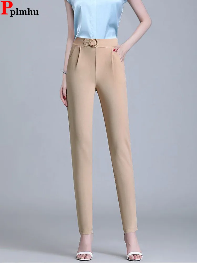 Брюки женские прямые до щиколотки, однотонные офисные штаны в стиле оверсайз, повседневные узкие брюки с эластичным завышенным поясом, на лето
Брюки женские прямые до щиколотки, однотонные офисные штаны в стиле оверсайз, повседневные узкие брюки с эластичным завышенным поясом, на лето