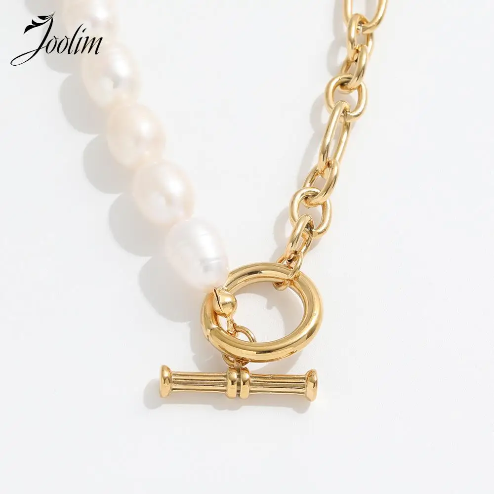 Joolim Jewelry PVD Gold Finish Chunky Nautral Pearl Toggle Stylish Pearl Stainless Steel Necklace
Joolim Jewelry PVD Gold Finish Chunky Nautral Pearl Toggle Stylish Pearl Stainless Steel Necklace